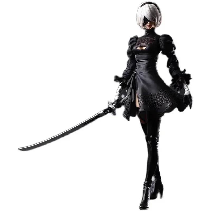 Spot PLAY ARTS Modified PA Nier Mechanical Era 2B DX Version Movable Figurine Model Movie Anime Game Collectible Soldier Toy