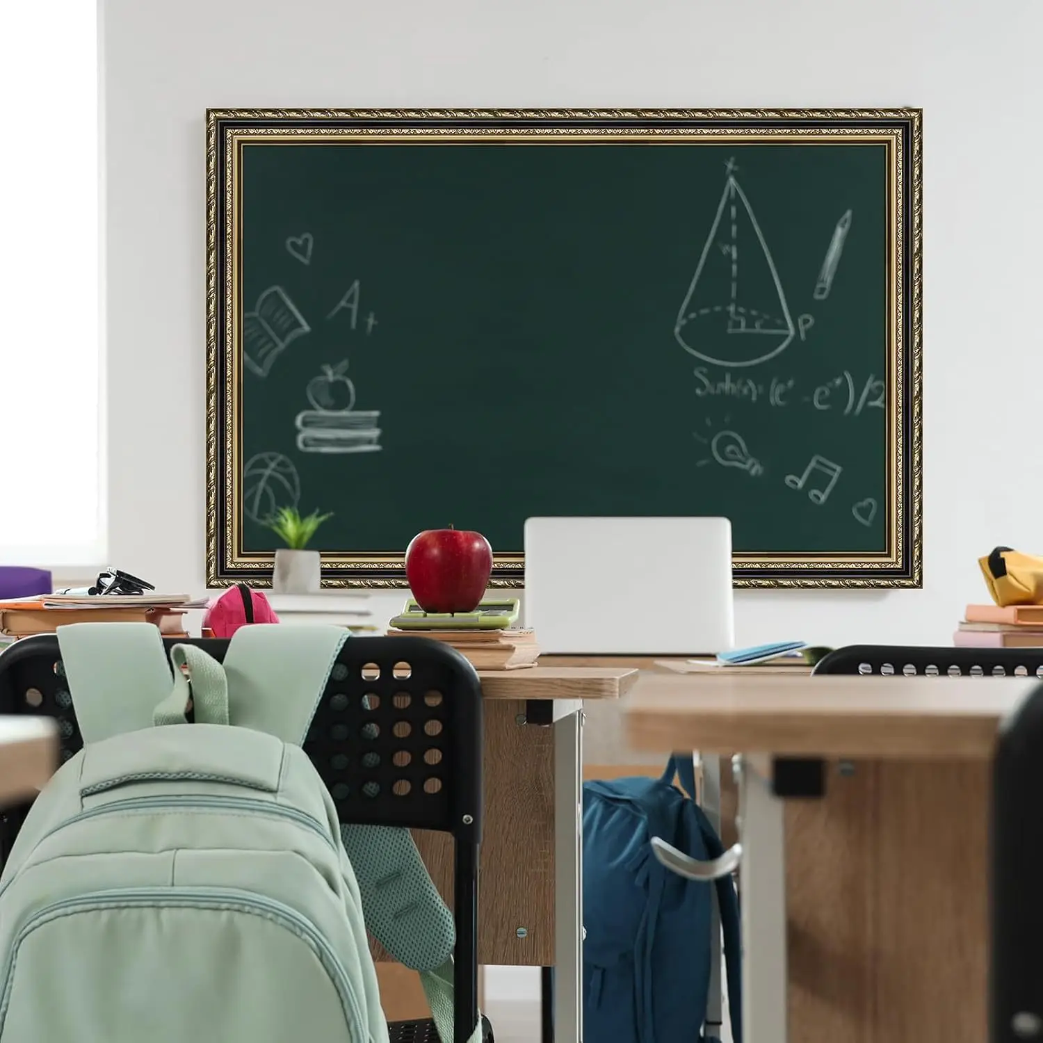 1 لفة لوحة إعلانات ذات حدود ذهبية عتيقة، شريط زخرفي بإطار مستقيم مقطوع بطول 10.0 متر، مناسب للفصول الدراسية