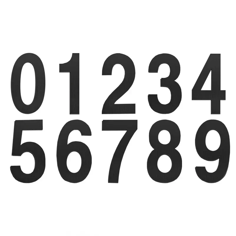 5-9 Cm House Number Outdoor Stainless Steel Sticker Digital Signs Home Address Plate Hotel Room Number Custom Mailbox Number