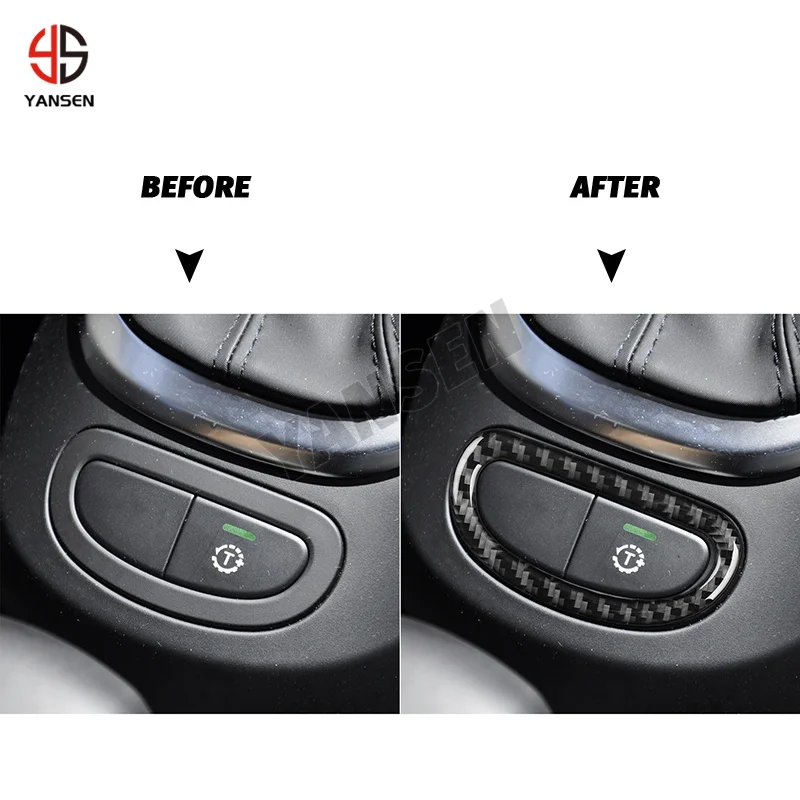 Car Center Console Switch Decorative Carbon Fiber Sticker For Fiat 500L 2014 2015 2016 2017 Interior Accessories - Image 2