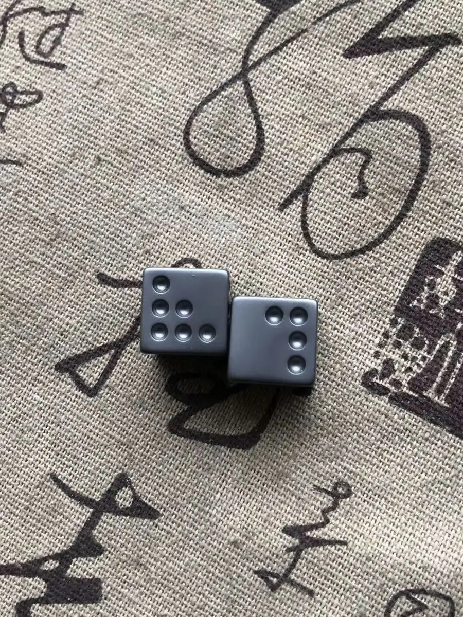 1pc TC4 Titanium Alloy Dice Outdoor EDC Small Toy Ice Water Groove Titanium Lucky Dice Game