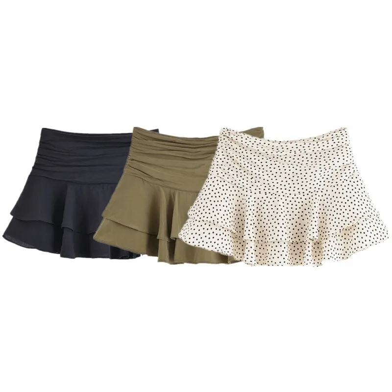 جديد صيف 2025 المرأة Faion مطوي الطبقات الزخرفية منتصف الخصر تنورة السراويل عالية الخصر تخفيف Sle مادة أخرى غير رسمية