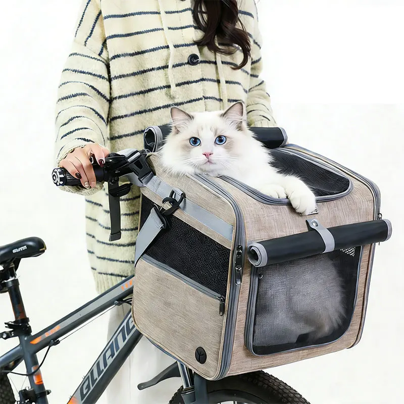 

Multifunctional Soft Sided Pet Carrier Backpack for Dog Cat Bike Basket Outdoor Shoulder or Handheld Foldable Dog Bike Carrier
