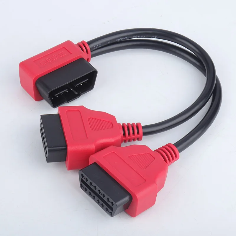 OBD2 1/2 Adapter Cable Extension Cable OBD Extension Cable 12v Automotive Use 16-pin Core Splitter