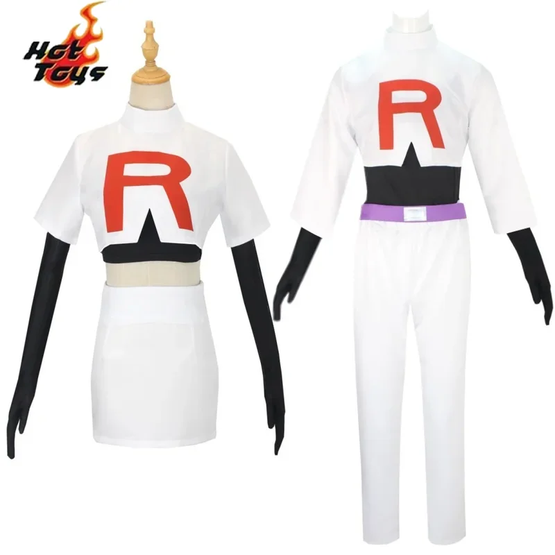 Hot Toys Adult Team Rocket Jessie Musashi James Kojirou Halloween Cosplay Costume Set Game Anime Accessories