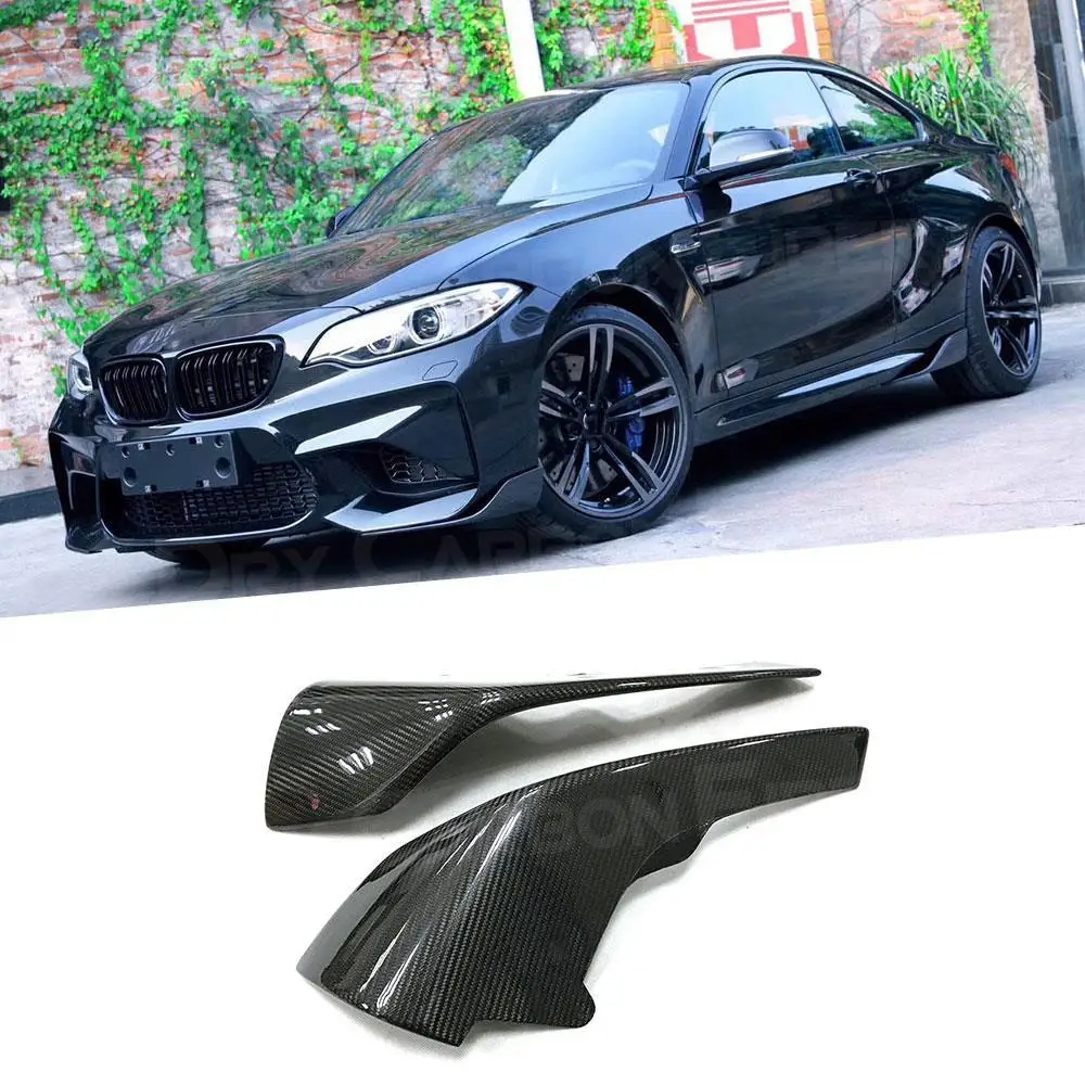 

Carbon Fiber Car Front Bumper Side Cover Splitter For BMW F87 M2 2016-2021 Air Vent Lower Spoiler Lip Corner Guard Canards Trim