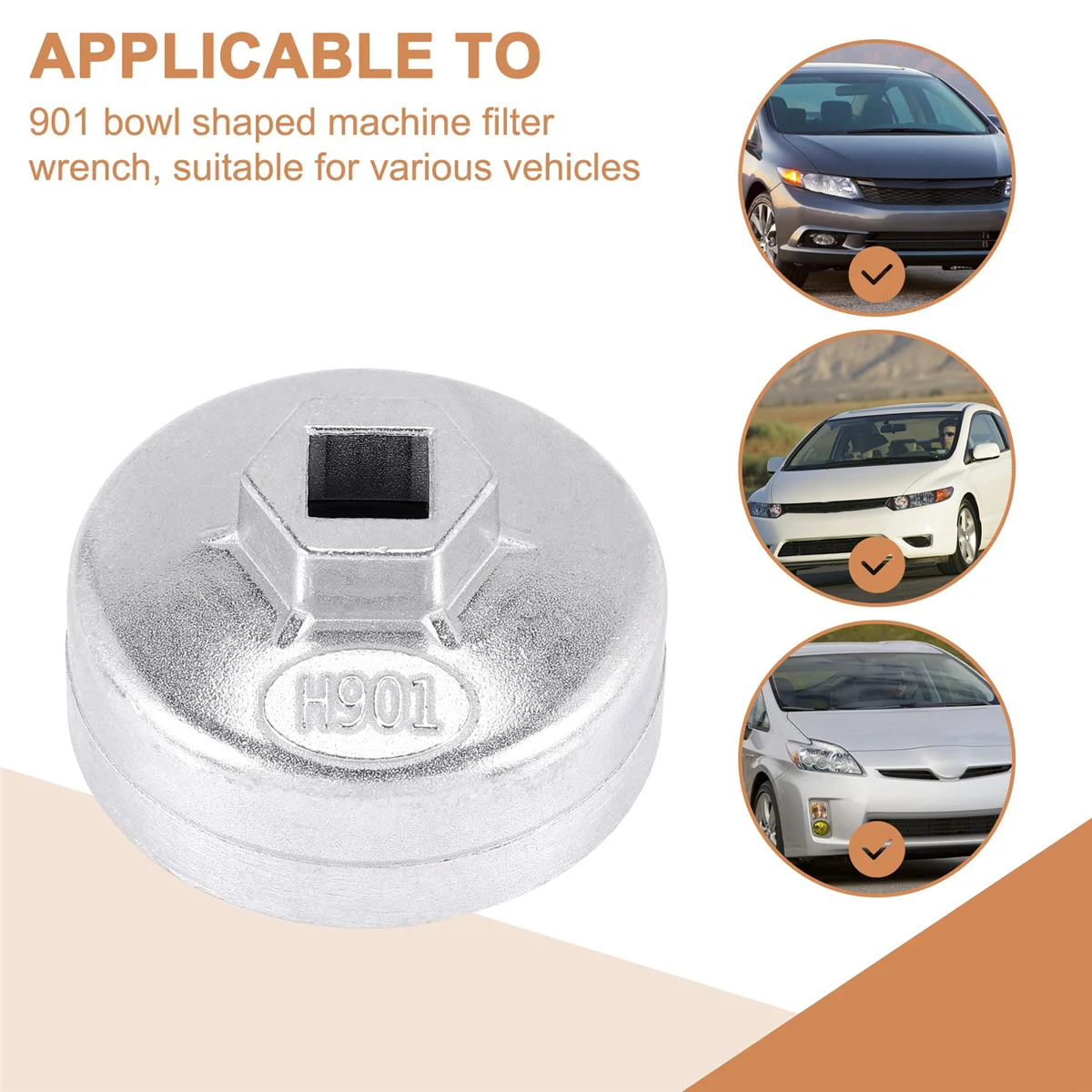 Llave de filtro de aceite de 14 flautas, herramientas de filtro de aceite de accionamiento cuadrado de 901 pulgadas, llave de tubo de filtro, herramienta de mano, 1/2