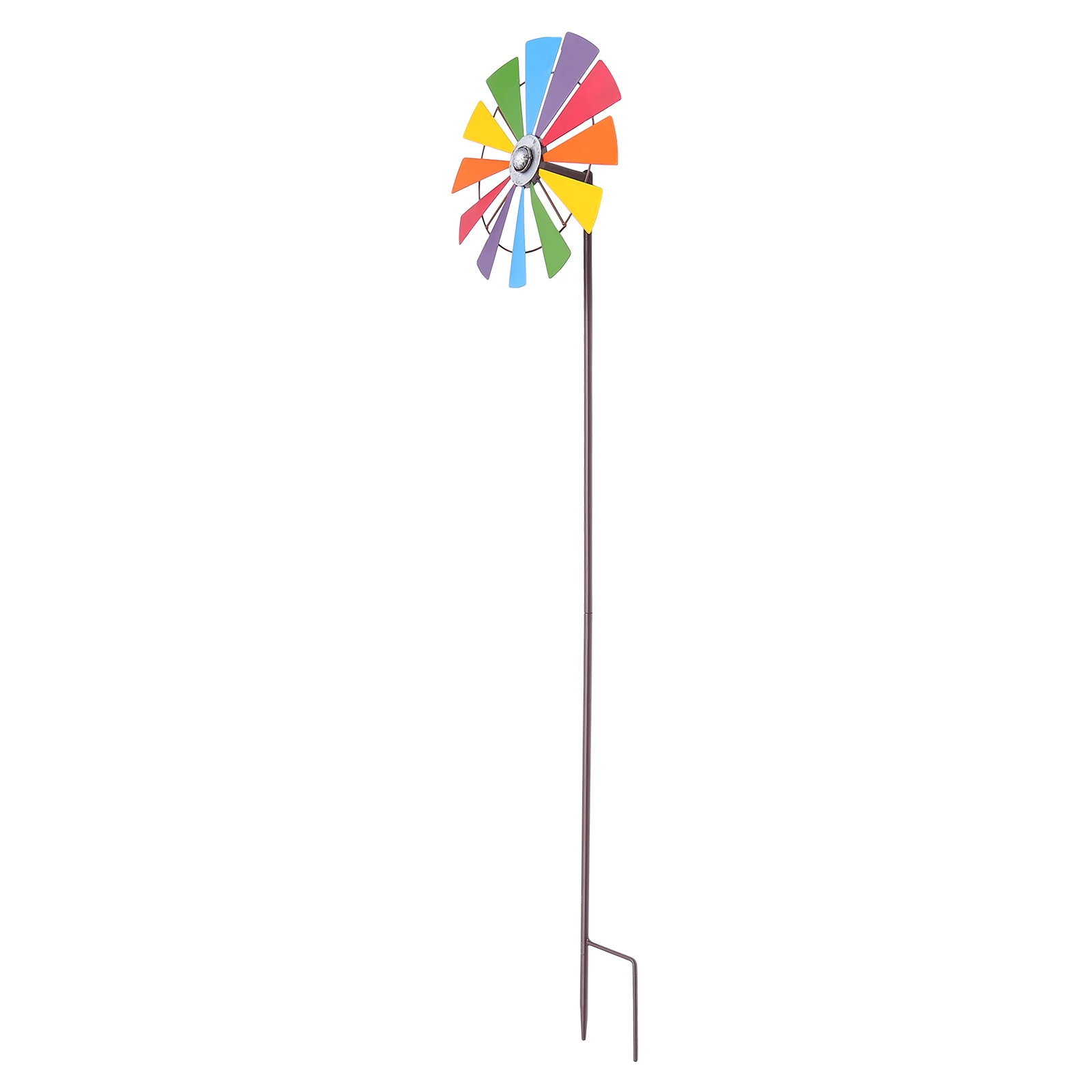 

Iron Art Flower Pinwheel Windmill Colorful Garden Lawn Decor Outdoor Kids Party Favor Christmas Holiday Miniature Model Home