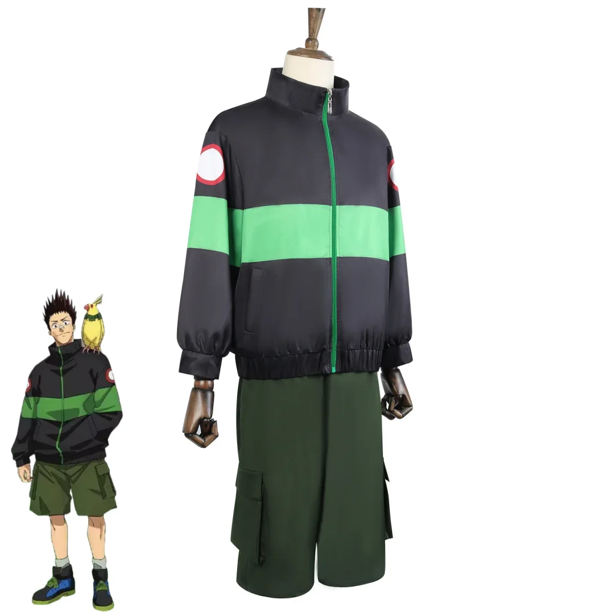 Anime Sakamoto Days Heisuke Mashimo Cosplay Costume Black Coat Military Green Pants Uniform Man Woman Halloween Party Suit - view 4