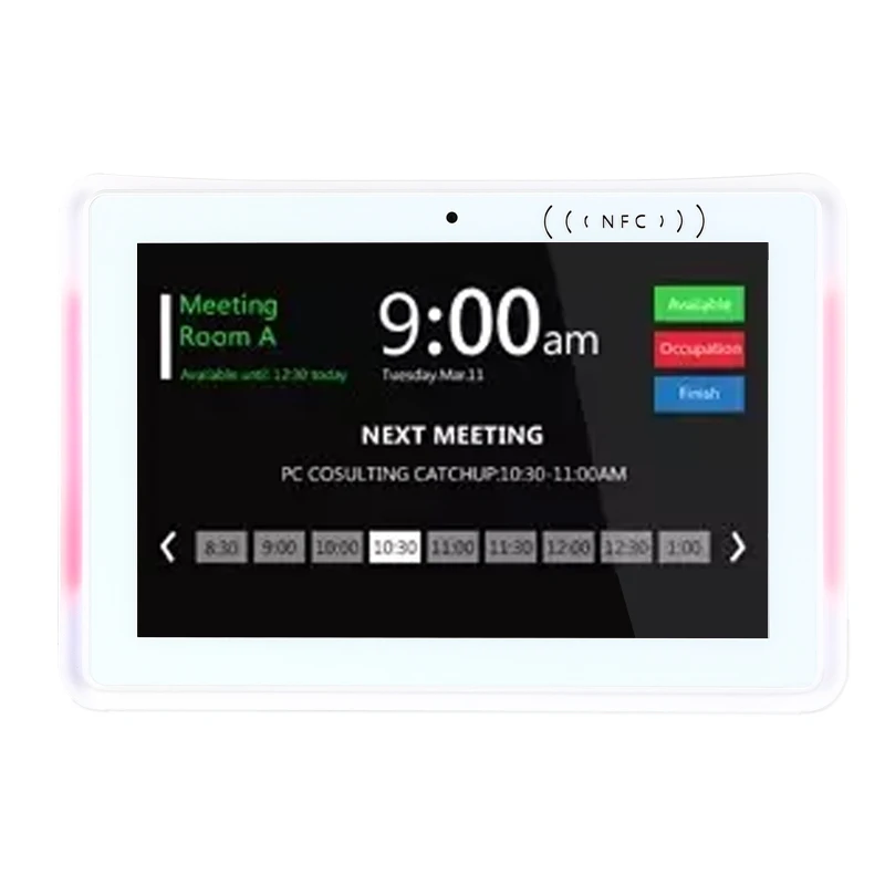 

10.1 inch RK3288 wall mount Android poe 10 OS wall NFC LED light meeting room display