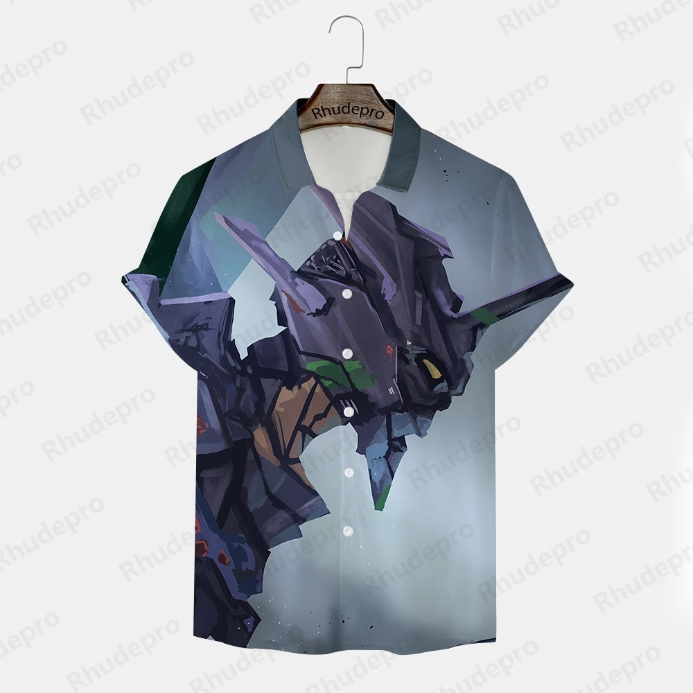 Модная рубашка Neon Genesis Evangelion для мужчин, мужская футболка 5XL Y2k, одежда с короткими рукавами, детский подарок, трендовая одежда, рубашки