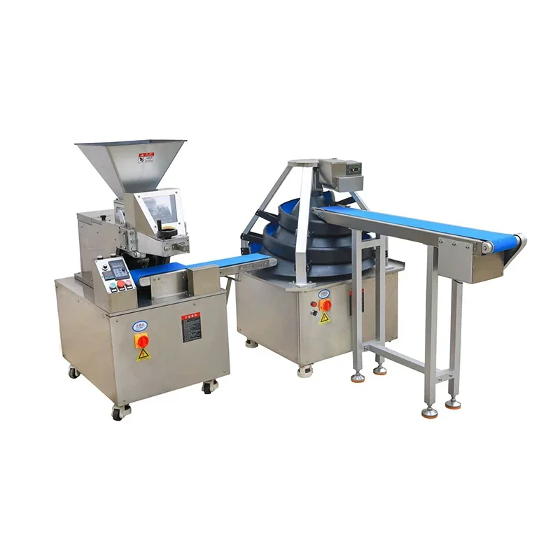 مقسم العجين الأوتوماتيكي ومستدير للبيتزا لصنع كرات العجين وقطع معدات متجر المواد الغذائية آلة المخابز