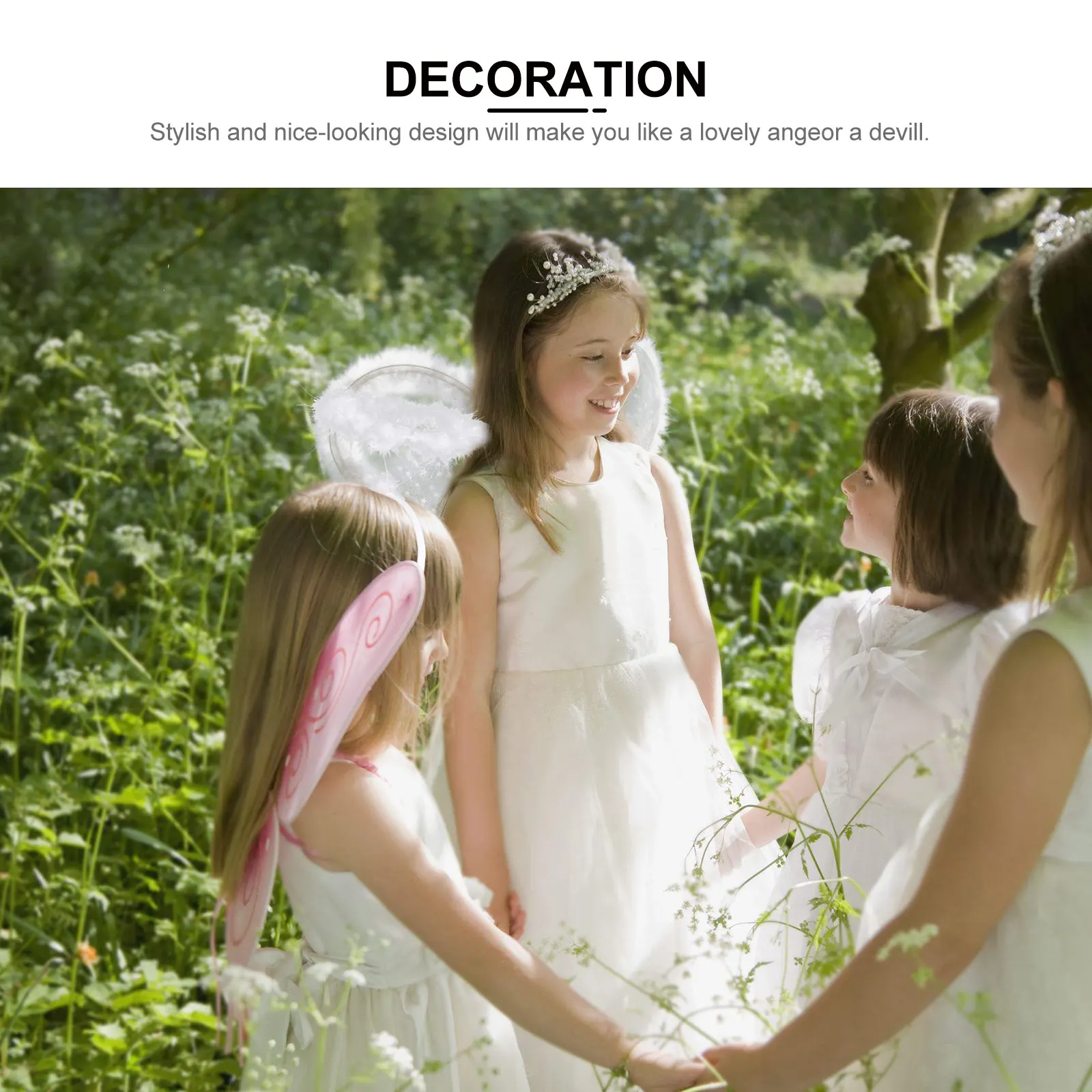 

2set Angel Prop Set Headdress Wand Party Cosplay Accessories Performance Decoration Costume Role-Playing