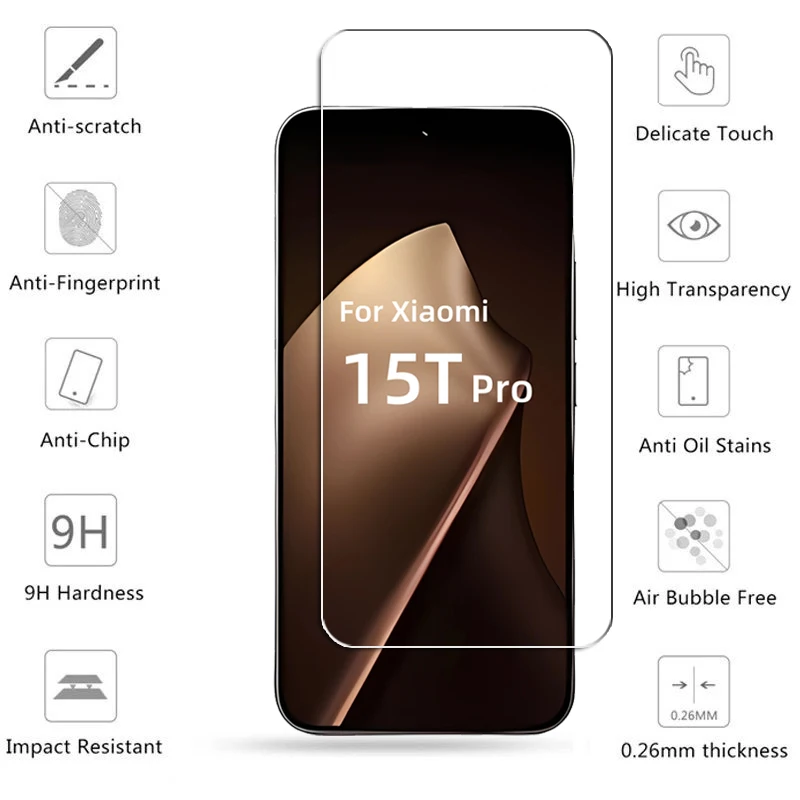 4-1Pcs Glas Für Xiaomi 15T Pro Gehärtetem Glas Xiaomi 15T Pro Screen Protector HD Schutzhülle Telefon Film für Xiaomi 15T Pro – Detail 3