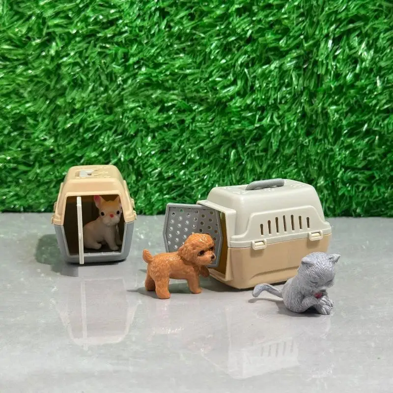 [GT]2/4 pezzi realistici mini gabbia per cani e gatti con porta casa delle bambole in miniatura casa per animali domestici per accessori per bambole mini animali domestici Habitat