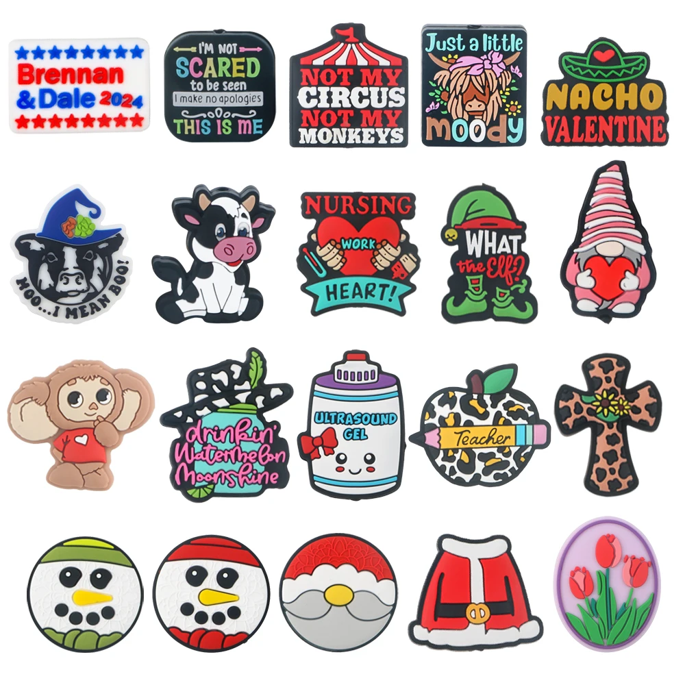 5/10 Stuks Mini Siliconen Kralen Cartoon Kerst Focale Kralen Voor Sieraden Maken Diy Sleutelhanger Fopspeen Ketting Armband Accessorie