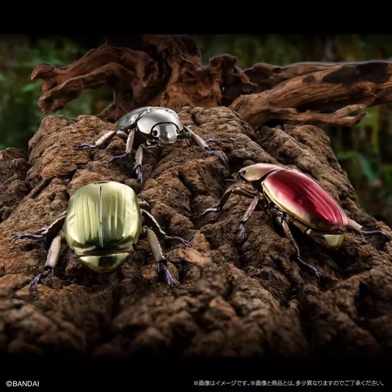 

In Stock Bandai Ikimono Encyclopedia Jewel Scarab Rainbow Stag Beetle Gashapon Electroplated Movable Insect Model Collectible