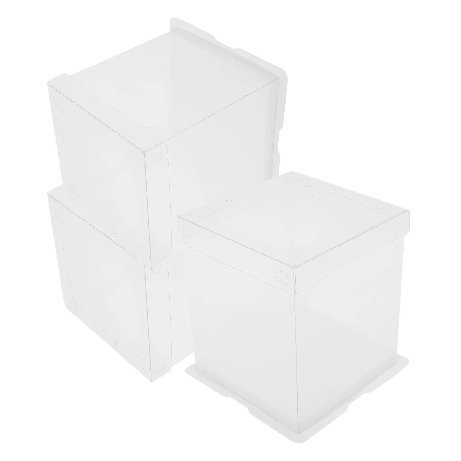 Boîtes à gâteaux transparentes et portables, 3 pièces, boîte d'emballage, conteneur à gâteaux pour anniversaire, fête de mariage, présentoir de desserts, boîtes à desserts