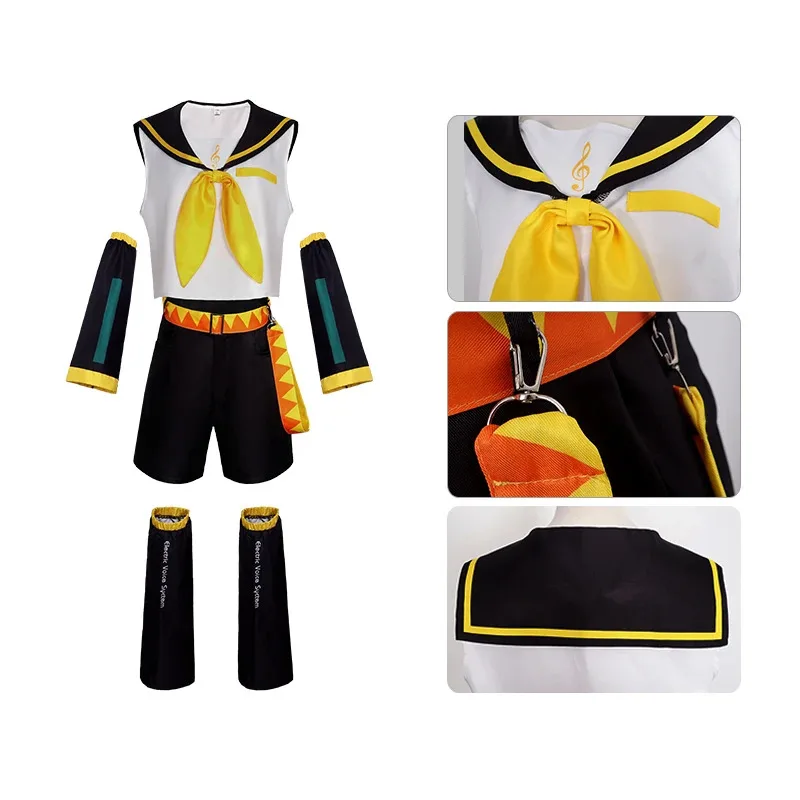 Anime Rin Cosplay Len Kagamine Jk Uniform Halloween Comic Costume for Adultw;3'f,6;t.8'