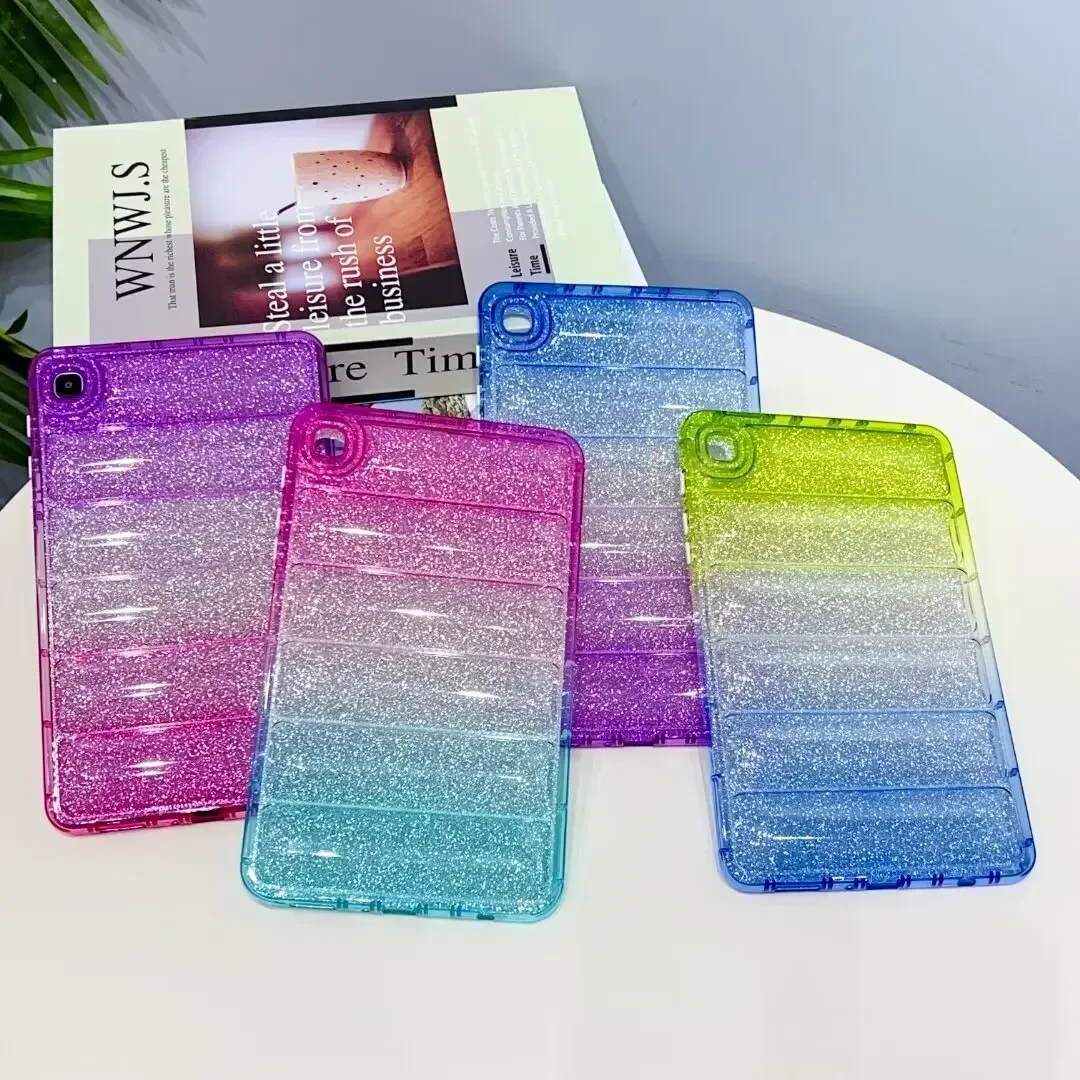 Case for iPad Pro 12.9 2022 6th Gen TPU Gradient Colour Glitter Flake Shockproof Soft Cover for iPad pro 12.9 5nd Gen 12.9 inch