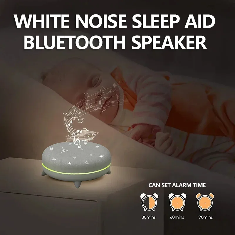 

2025 New White Noise Sleep Aid Bluetooth Speaker Portable Bedroom Bone Conduction Small Night Light MP3 Sound Box Caixa De Som