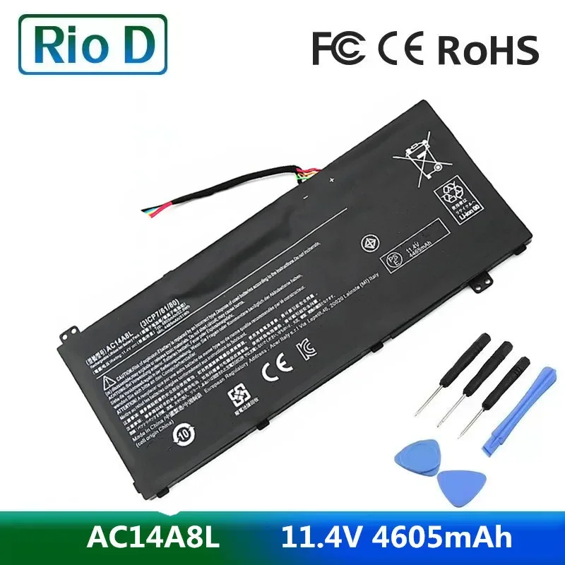 

AC14A8L 11,4 В 4605 мАч аккумулятор для ноутбука Acer Aspire VN7-571 VN7-571G VN7-591 VN7-591G VN7-791G MS2391 KT.0030G.001