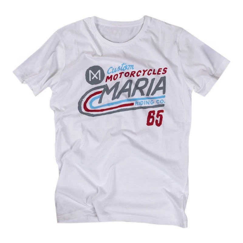 

Maria Riding Company Estoril Track Special Edition, летняя роскошная брендовая хлопковая мужская и женская футболка, мотоциклетная футболка с коротким рукавом