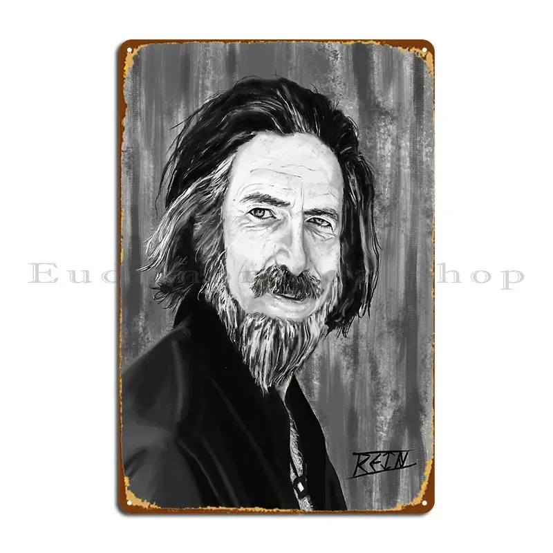 Alan Watts Portrait Metal Sign Party Customize Classic Club Design Tin Sign Poster