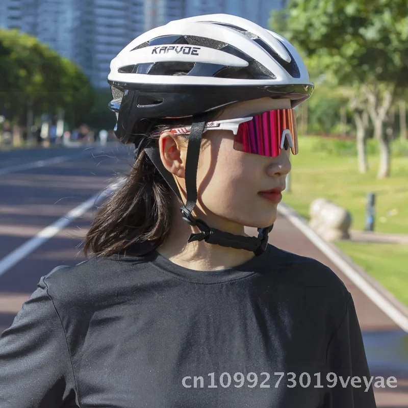 

Kapvoe Unisex Color Changing Sports Sunglasses TR90 Frameless Riding Goggles Interchangeable Lenses Adjustable Nose Pads