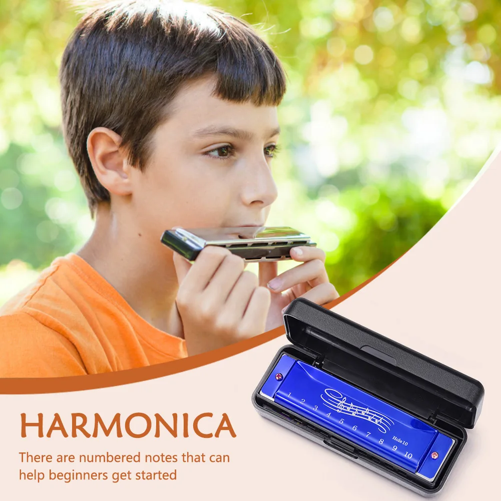 هارمونيكا محمولة للأطفال والكبار ، 10 فتحات ، 20 نغمة ، هارمونيكا صغيرة ، تعليمية ، أداة موسيقية ، تعلم سهل ، هدية
