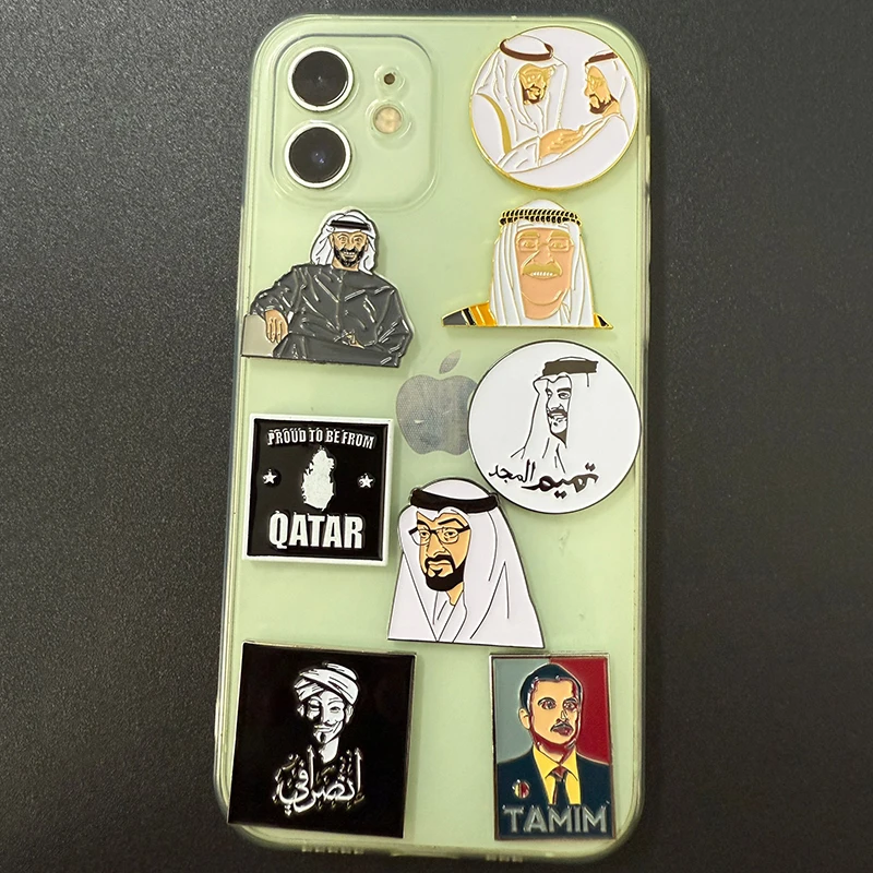 Qatar Mobile Phone 3M Sticker Badge Metal Pin Broooches Pins
