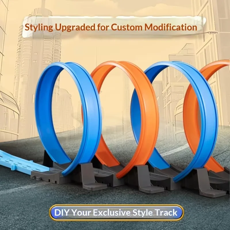 أطفال DIY المسار تجميعها عالية السرعة المحيطي السكك الحديدية سيارة التراجع سباق السيارات الجاذبية الشريحة ألعاب تعليمية عطلة هدية الكريسماس