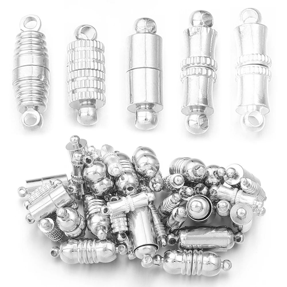 5 unids/lote de cierres magnéticos fuertes, conectores de cierre de extremo magnético chapados en cobre para fabricación de joyería, collar de pulseras de cordón de cuero DIY