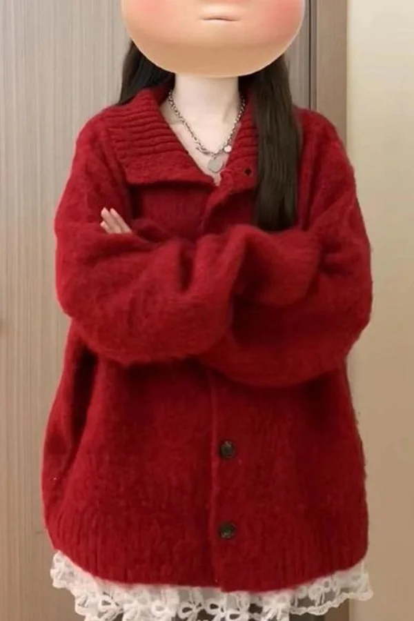 

Sweaters Jumpers Cardigans Womens Illusion Cashmere Blend Ribbed Border Slim Plaid BF Y2K Work Professional Minimal Clean Modern