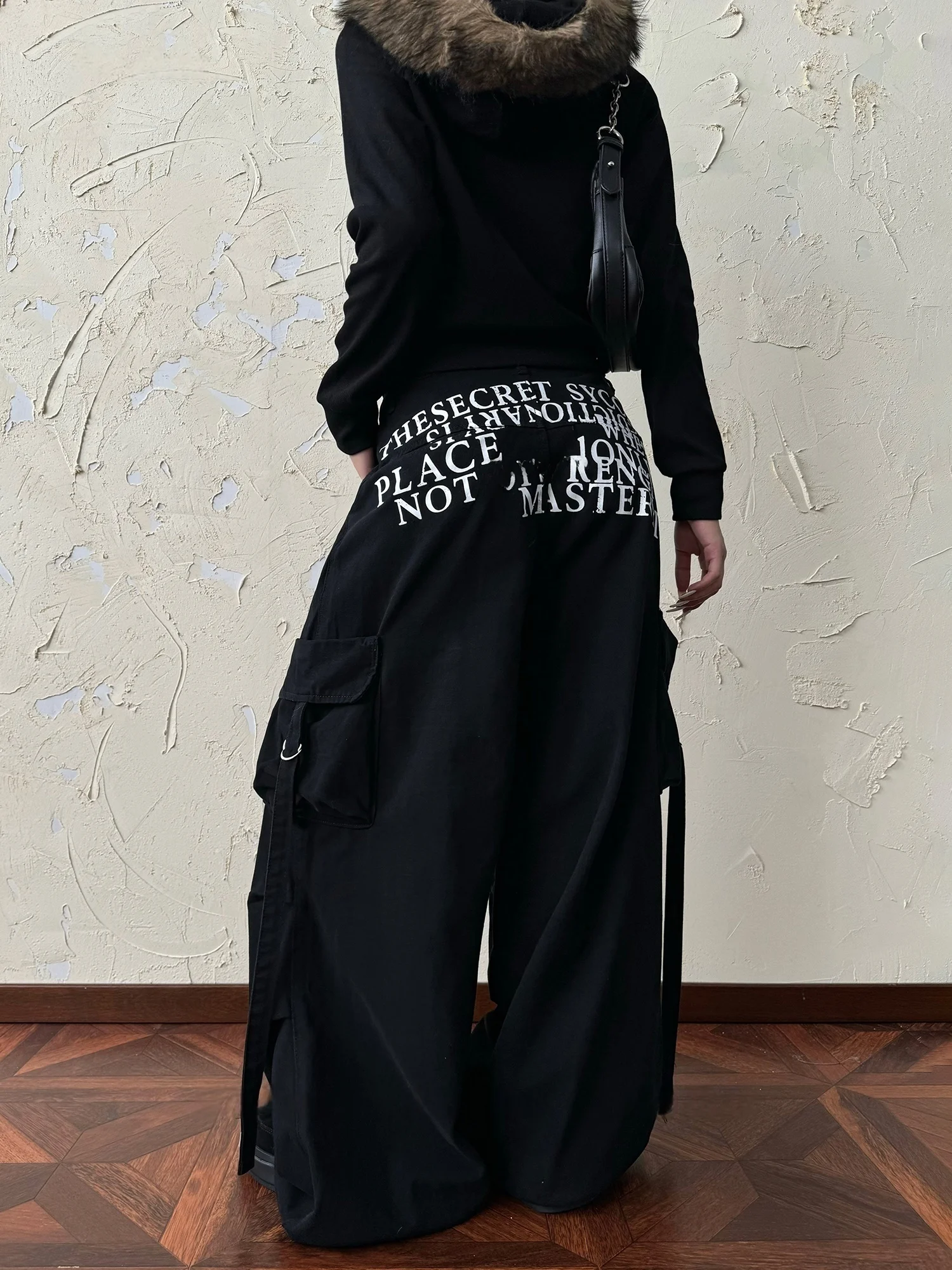 

Ретро-брюки в американском стиле с принтом, широкие рабочие брюки, прямые свободные брюки для мужчин и женщин, повседневные брюки Cleanfit