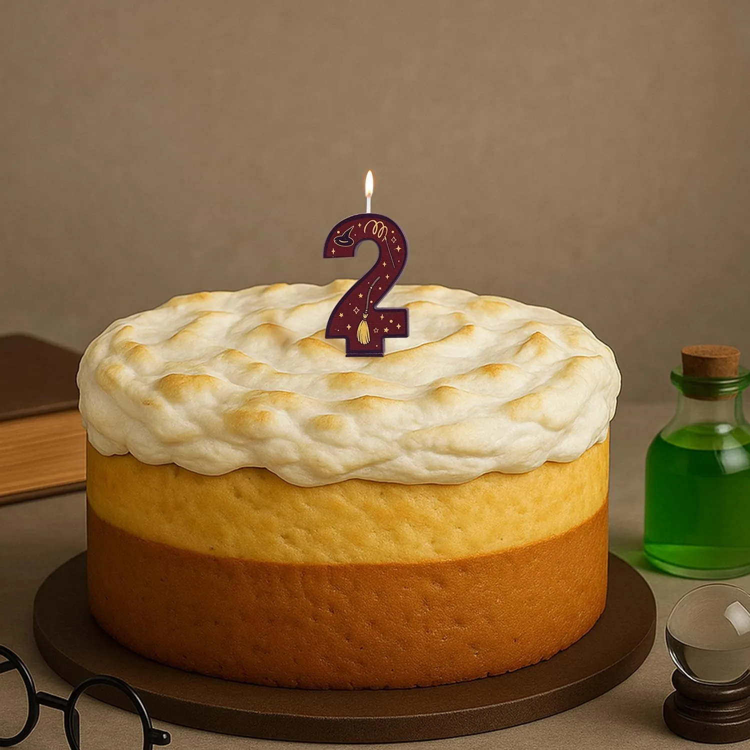 1 Set Number 0-9 Magical Themed Brown Candles, Cake Topper for Birthday Party Decorations & Supplies view 5