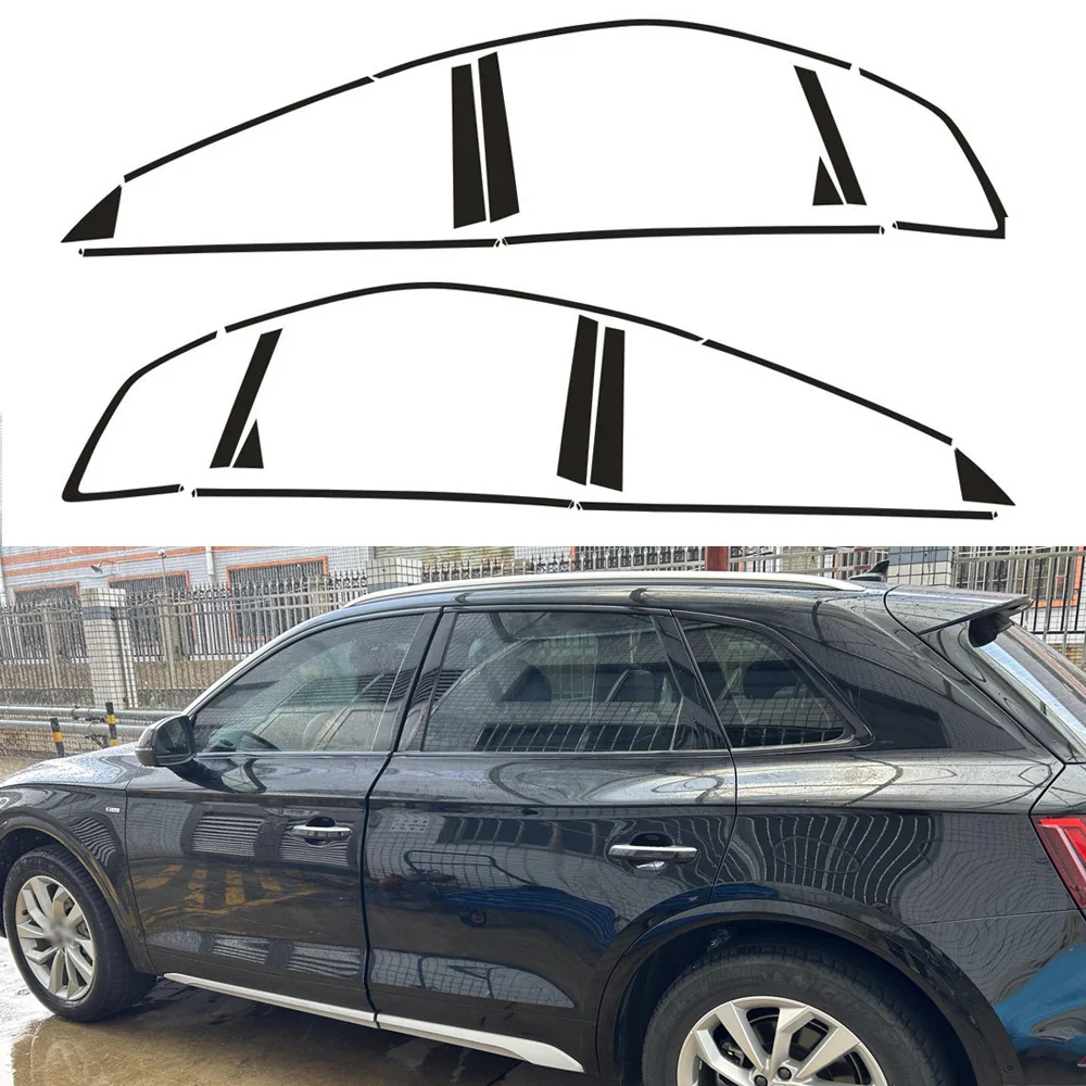 

Chrome Delete Window Trim Sticker For Audi Q5 80A 2018-2024 Glossy Black Exterior Decal