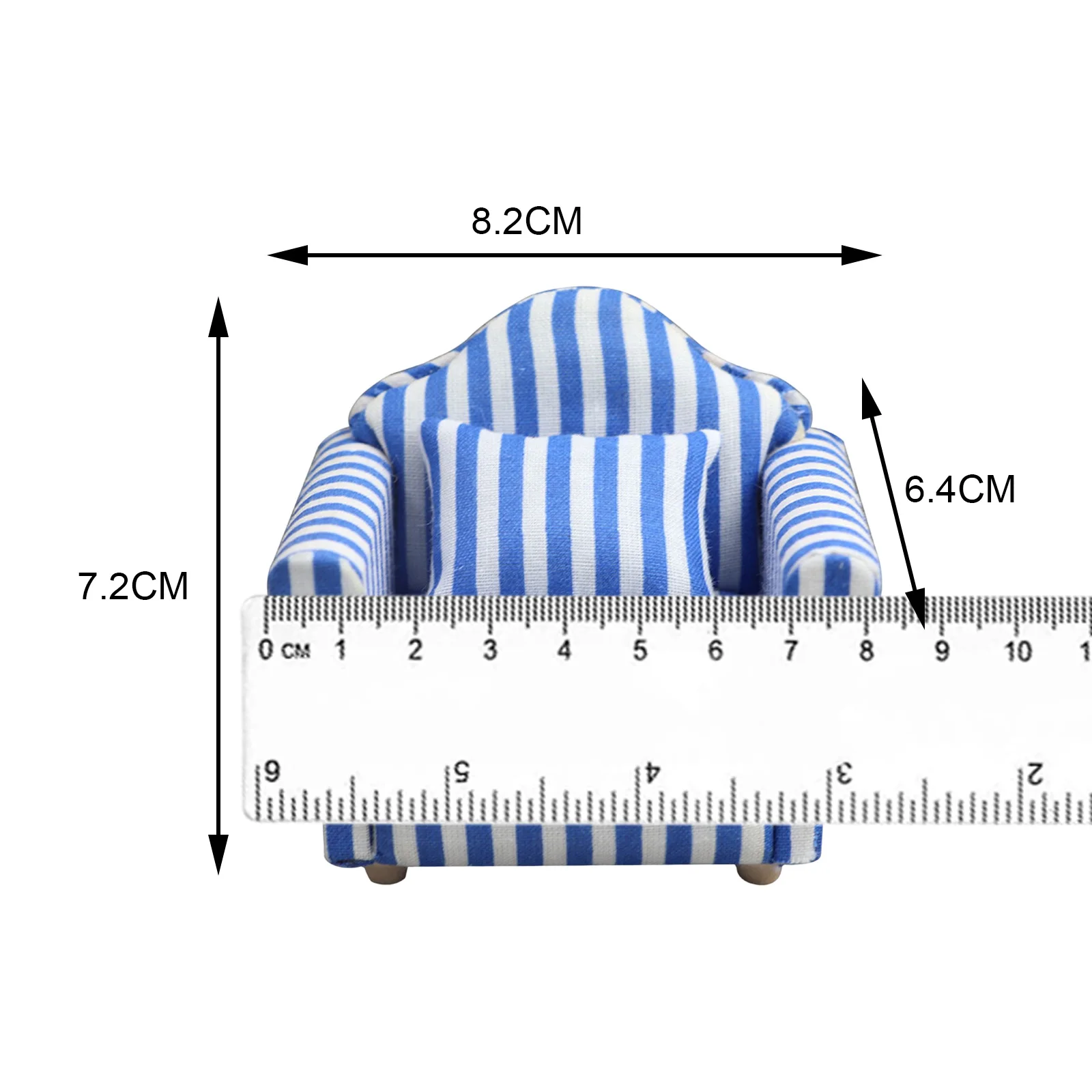 Sofá De Madeira Em Miniatura Para Decoração De Sala De Estar, Acessórios De Boneca, Estudo De Decoração, Modelo De Móveis, Almofada, 1:12