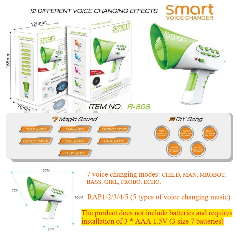 لعبة مكبر الصوت للأطفال عالية الجودة - مكبر صوت كهربائي للعب الأدوار والدعائم المزحة أفضل هدية إلكترونية لحفلة عيد الميلاد