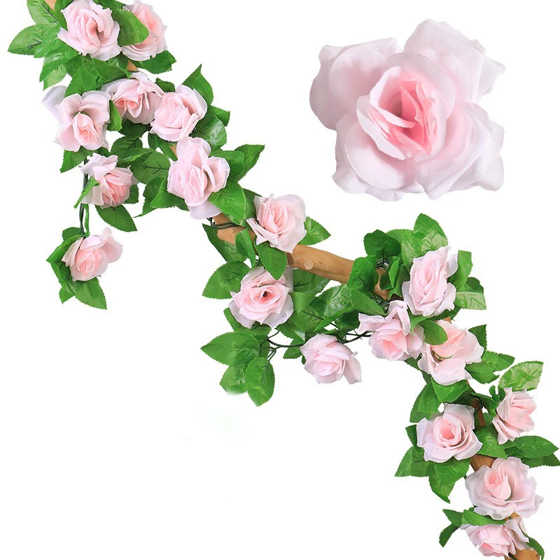 1/2 Stück Künstliche Rosenblumen-Girlande 2,3M Kunstblumen für Heim-Dekoration Garten Wand Hochzeitsdekoration Außenbereich Bogen-Ornament – Detail 7