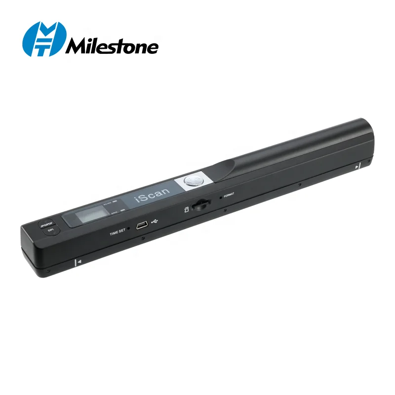 Mobile Portable Document Scanner Iscan02a High Speed A4 Paper Black USB Ce A4 Size Stock Milestone A4 Color Contact Sensor 0.2mm