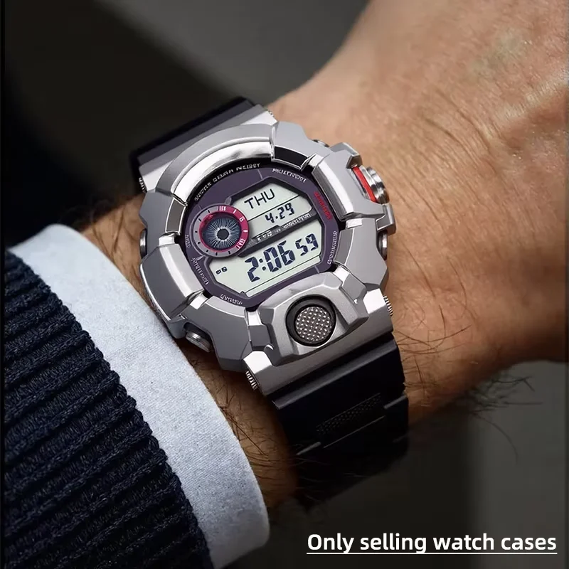 GW9400 حافظة من الفولاذ المقاوم للصدأ لسلسلة Casio 3410 G-SHOСK GW-9400 حافظة معدنية فضية ملحقات تعديل الحافة مع الأدوات