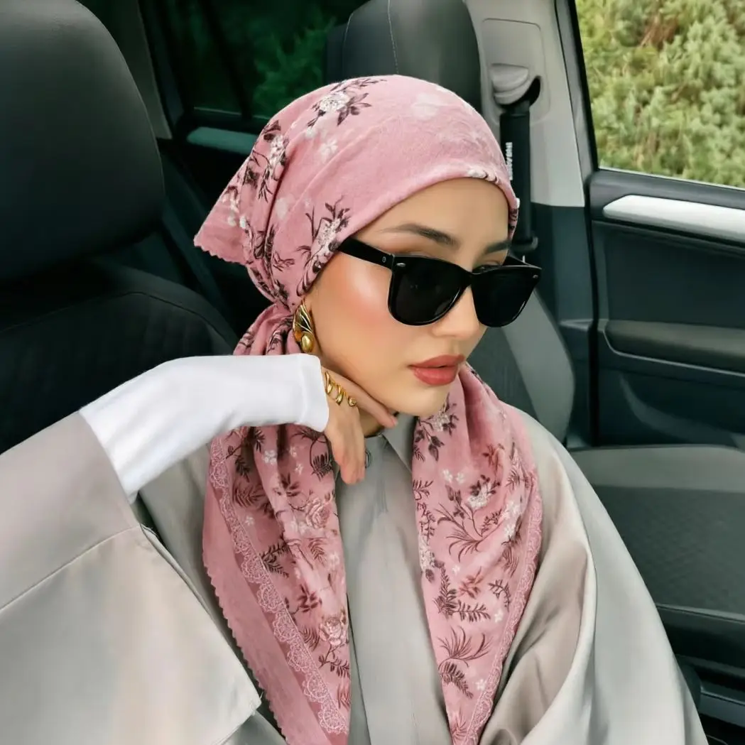 Cotton Linen Printed Instant Hijab Caps Ramadan Muslim Viscose Elasticity HeadScarf Hat For Women Outdoors Travel Turban Hat
