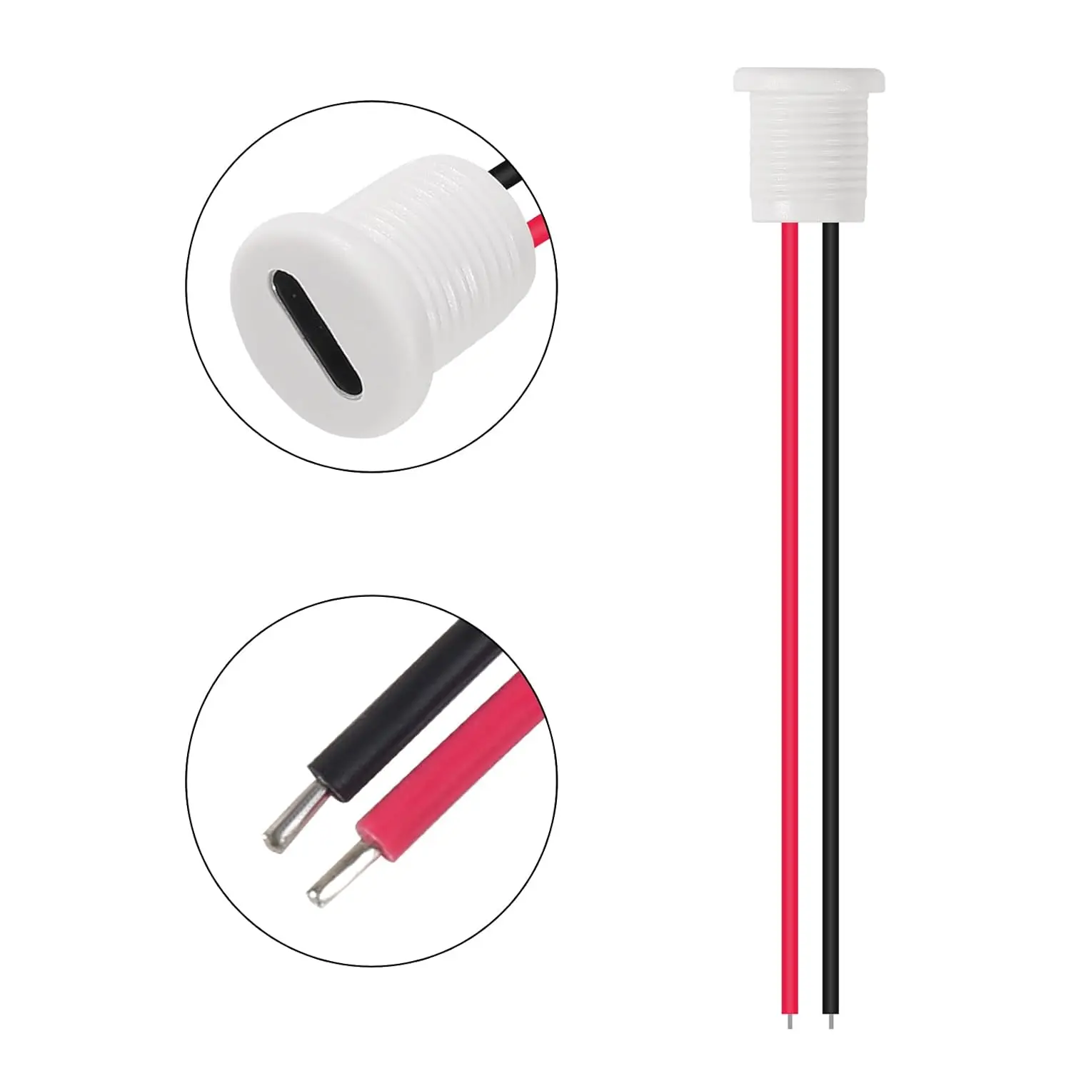 5/10 stücke Typ-C Chassis 2 Pin Typ-C Buchse Stecker Wasserdichte Jack Weibliche Lade Port 3A USB-C Ladegerät Steckdose