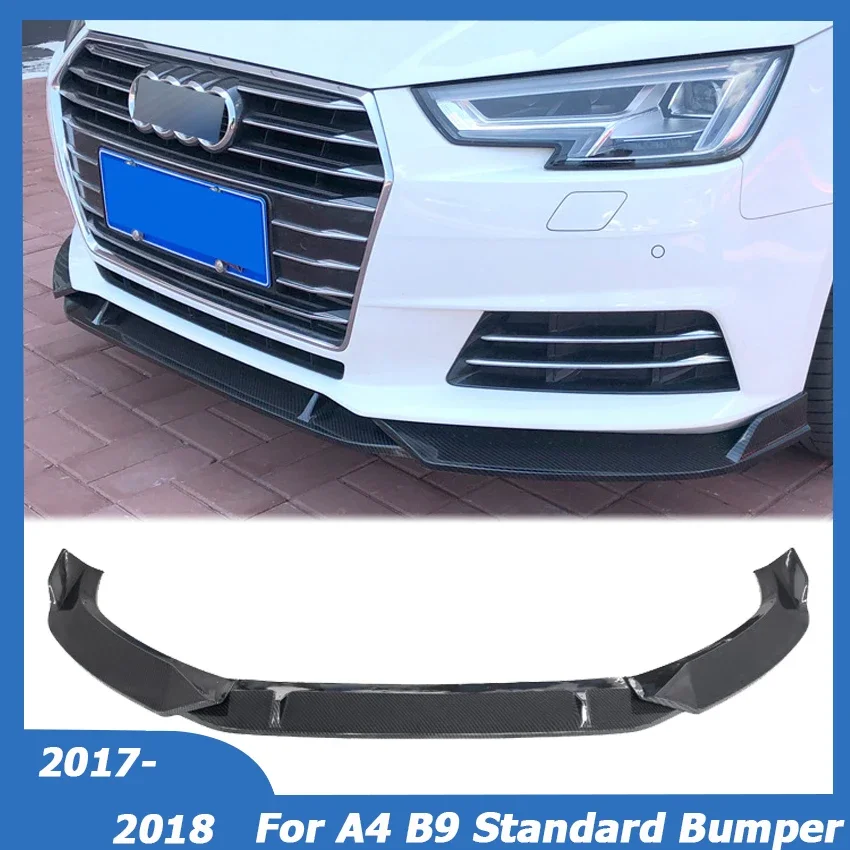 

For Audi A4 B9 Standard Bumper ONLY 2017 2018 Front Lip Spoiler Side Splitter Diffuser Guard Body Kit Deflector Car Accessories