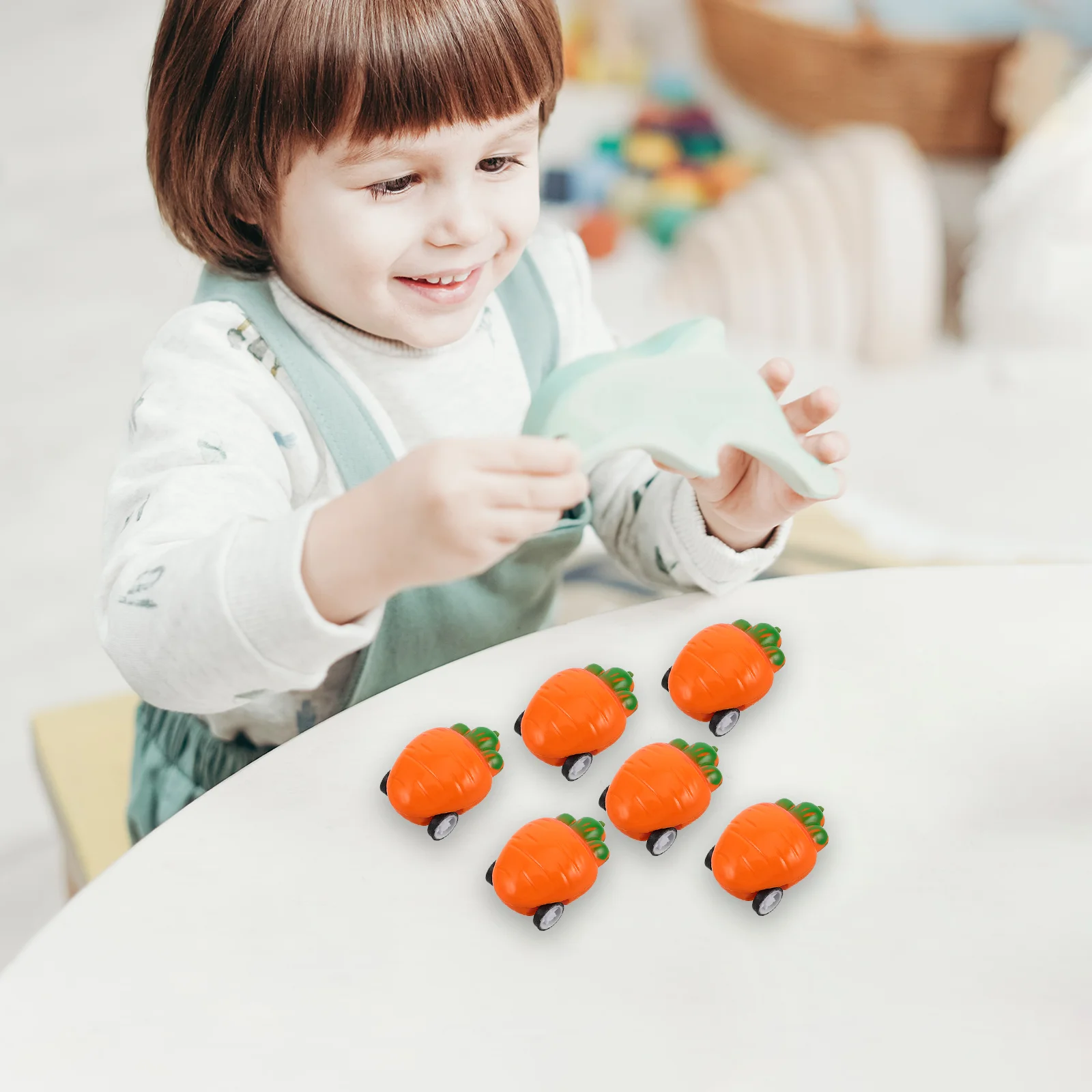 50 Uds. Coches de animales juguete extraíble pequeño relleno juguetes alimentados por fricción plástico Pascua zanahoria niño