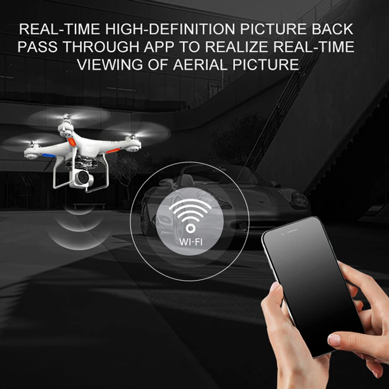 Camera Drone FPV 4K WIFI Real Time Video Helicopter 2.4G Altitude Hold Headless One Key Return RC Quadcopter Toys For Children