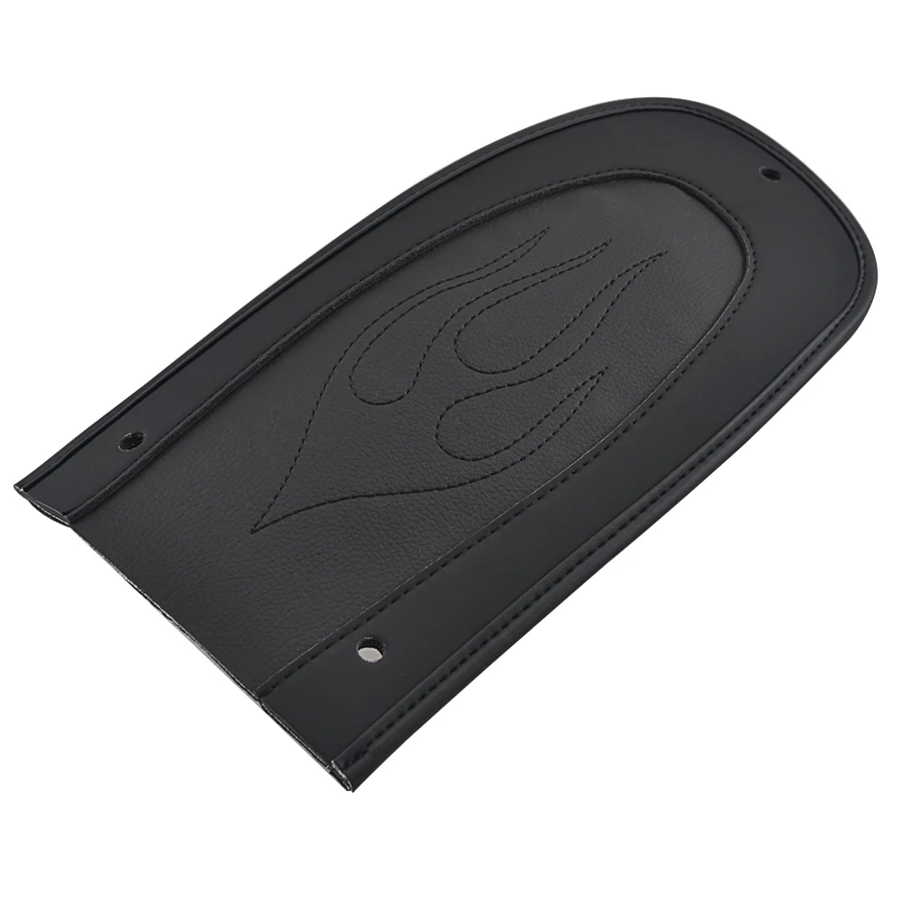 Motorcycle Flame Stitch Leather Rear Fender Bib Cover Pad Solor Seat Sticker For Harley Touring Electra Road Street Glide 96-18