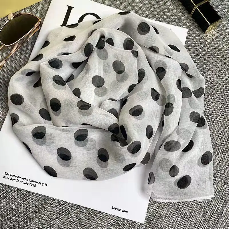 

Dot Hot Fashion Gradient Color Solid Scarf Women Foulard Chiffon Georgette Long Shawl Summer Bandana Elegant Hijab 50*160cm