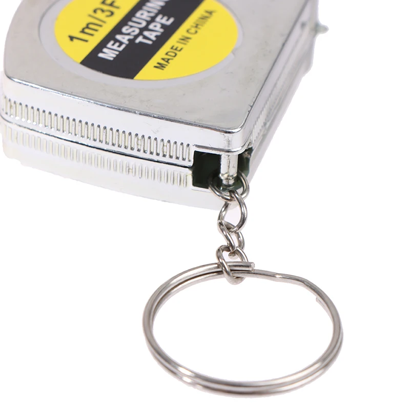 1M/3ft Retractable Stainless Steel Pocket Measuring Ruler Tape Measure Keychain